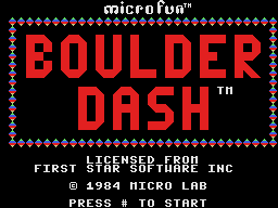 Boulder Dash title screen for Colecovision